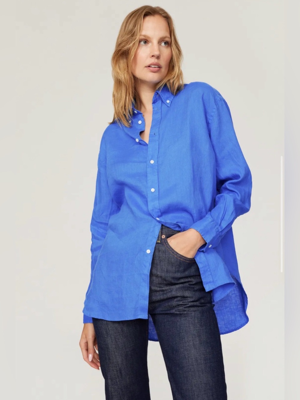 Polo Ralph Lauren 100% Linen Button-Down Shirt – Blue – Size Small